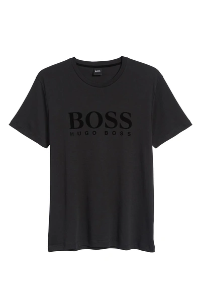 Shop Hugo Boss Tessler Slim Fit Flock Logo T-shirt In Black