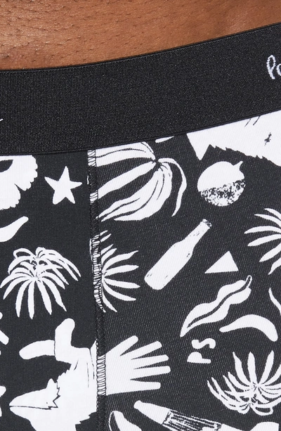 Shop Paul Smith Urban Fox Print Stretch Cotton Trunks In Black/ White