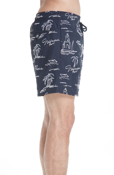 Shop Vilebrequin St. Tropez Embroidered Swim Trunks In Blue