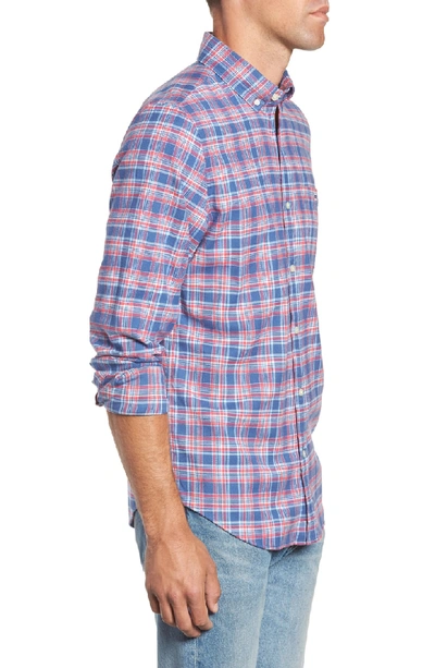 Shop Vineyard Vines Lockwood Regular Fit Plaid Flannel Shirt In Flag Blue