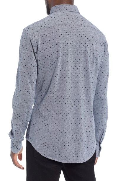 Shop Hugo Boss Ronni Slim Fit Dot Sport Shirt In Blue
