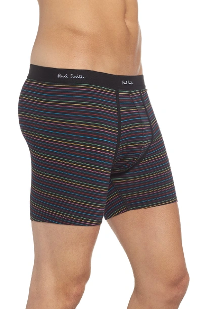 Shop Paul Smith Long Leg Stretch Cotton Boxer Briefs In Black