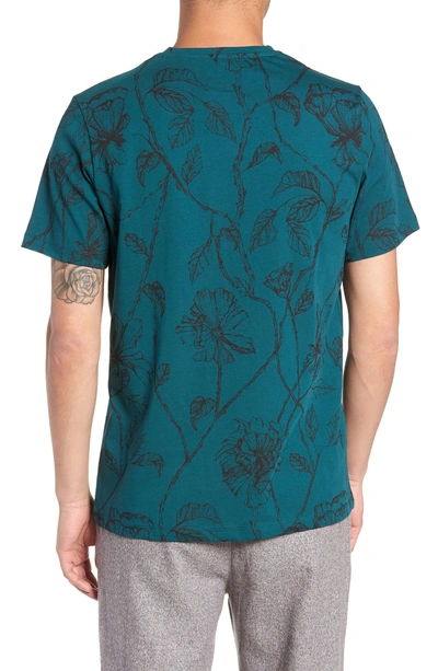 Shop Native Youth Floral Print T-shirt In Teal