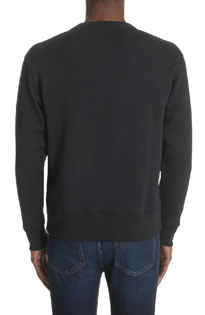 Shop Acne Studios Fairview Face Crewneck Sweatshirt In Black