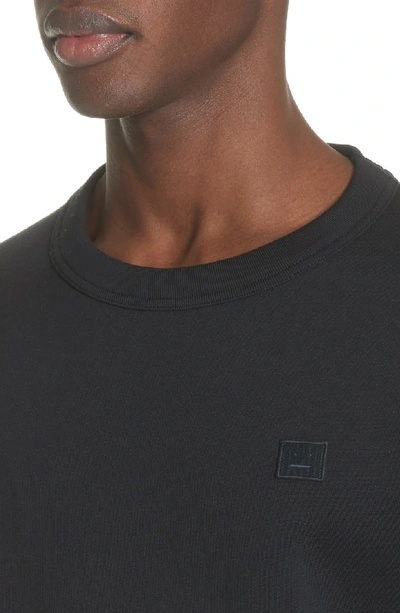 Shop Acne Studios Fairview Face Crewneck Sweatshirt In Black