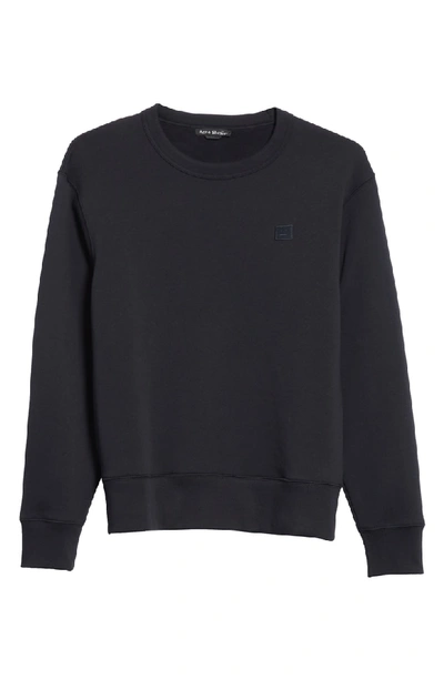 Shop Acne Studios Fairview Face Crewneck Sweatshirt In Black