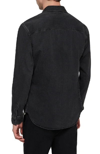 Shop Allsaints Brenner Denim Slim Fit Sport Shirt In Black