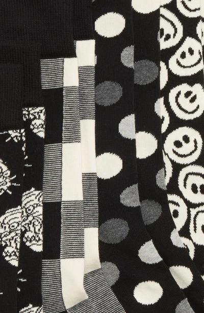 Shop Happy Socks Black & White 4-pack Box Set Socks In Black/ White