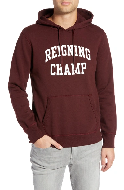 Shop Reigning Champ Ivy League Logo Hoodie In Crimson/ White