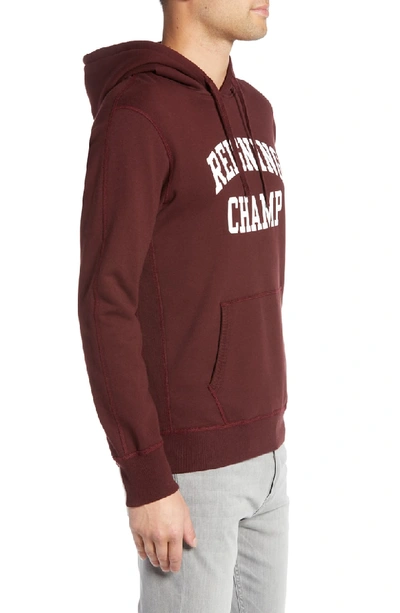 Shop Reigning Champ Ivy League Logo Hoodie In Crimson/ White