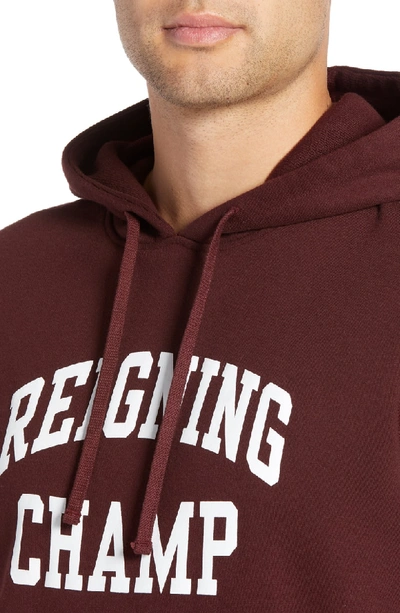 Shop Reigning Champ Ivy League Logo Hoodie In Crimson/ White