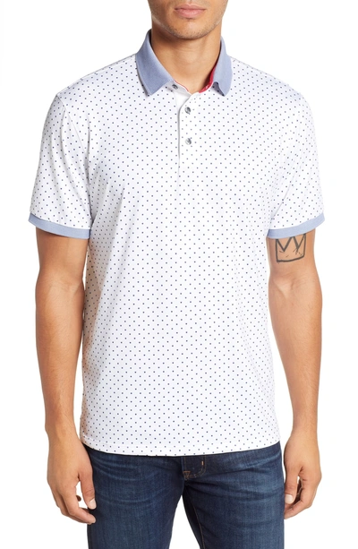 Shop Greyson Icon Arctic Print Polo Shirt In Arctic/ Hammerhead