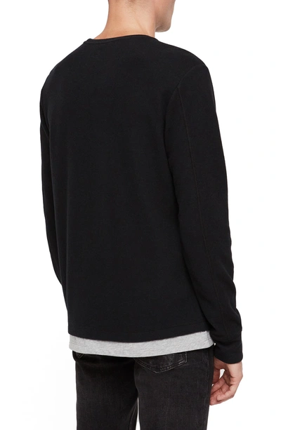 Shop Allsaints Luge Solid Long Sleeve T-shirt In Black
