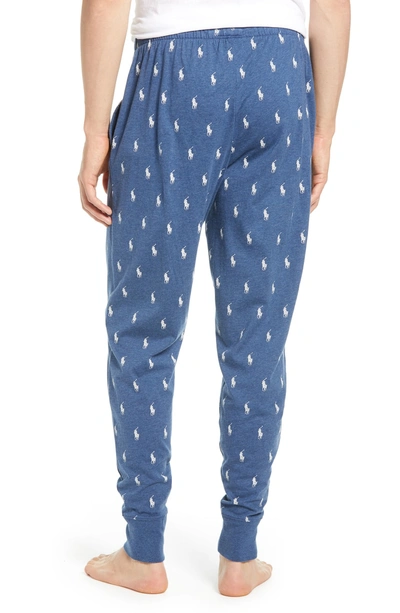 Shop Polo Ralph Lauren Pony Print Pajama Pants In Shale Blue Heather