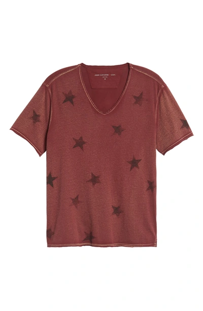 Shop John Varvatos Star Print T-shirt In Oxblood