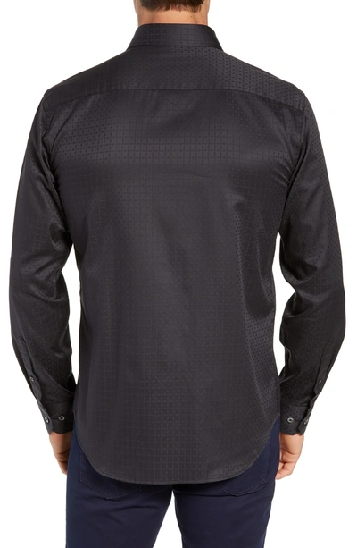 Shop Bugatchi Shaped Fit Sport Shirt In Black