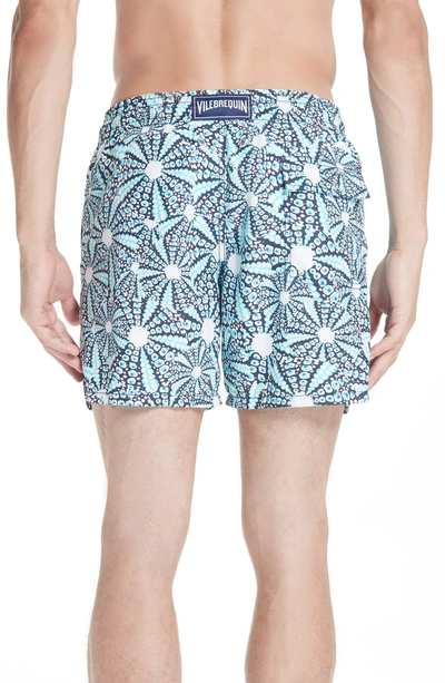 Shop Vilebrequin Oursinade Print Swim Trunks In Blue