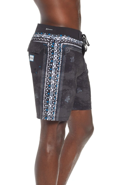 Shop Hurley Phantom Beach Tapestry Swim Trunks In Black