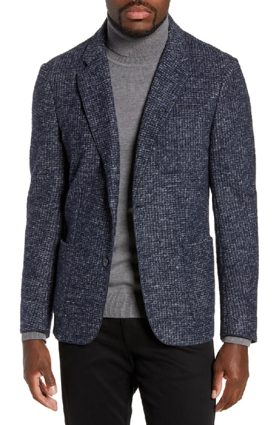 Shop Zachary Prell Randolph Houndstooth Knit Sport Coat In Dark Blue