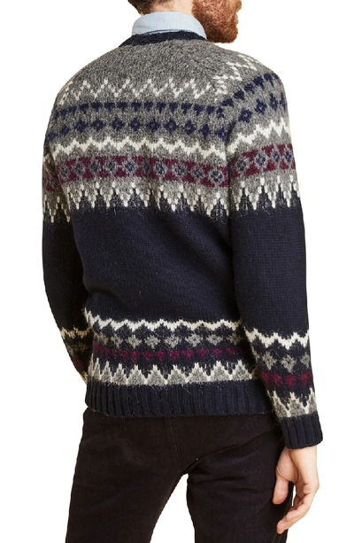 Shop Barbour Wetheral Fair Isle Crewneck Regular Fit Sweater In Navy