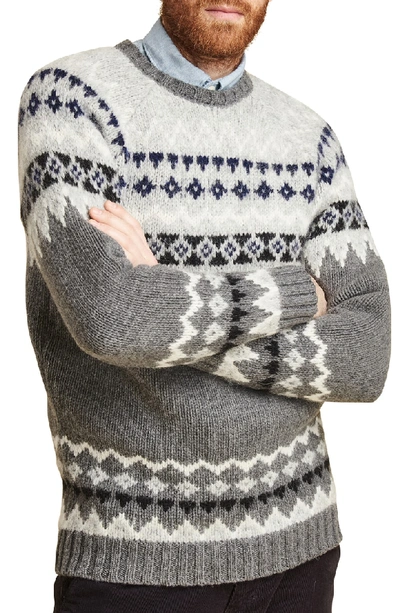 Shop Barbour Wetheral Fair Isle Crewneck Regular Fit Sweater In Grey Marl