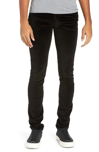 Shop Monfrere Greyson Velvet Skinny Fit Jeans In Velvet Noir