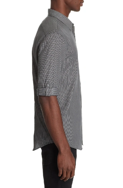 Shop John Varvatos Roller Sleeve Slim Fit Sport Shirt In Indigo
