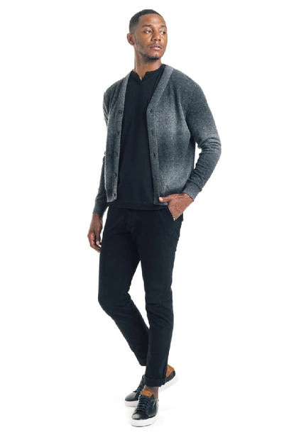 Shop Good Man Brand Modern Slim Fit Merino Wool Blend Cardigan In Black / Grey