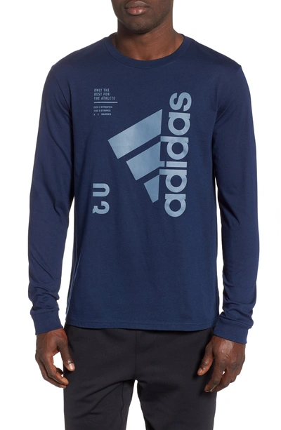 Shop Adidas Originals Long Sleeve Technical T-shirt In Navy