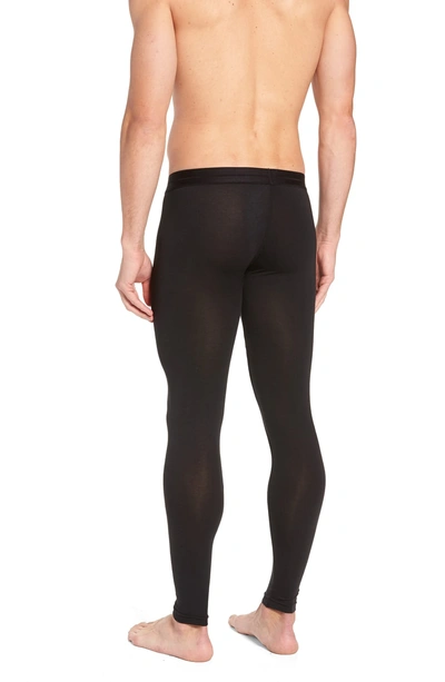 Shop Tommy John Sleek Heat(tm) Long John Bottoms In Black