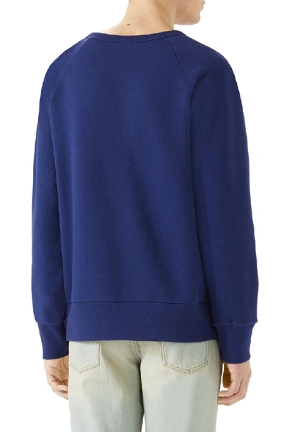 Shop Gucci Animal Graphic Sweatshirt In Blue