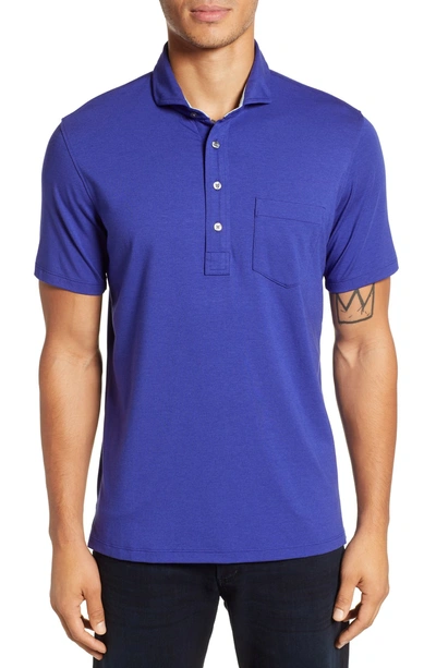 Shop Greyson Regular Fit Jersey Polo In Twilight