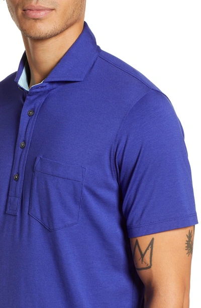 Shop Greyson Regular Fit Jersey Polo In Twilight