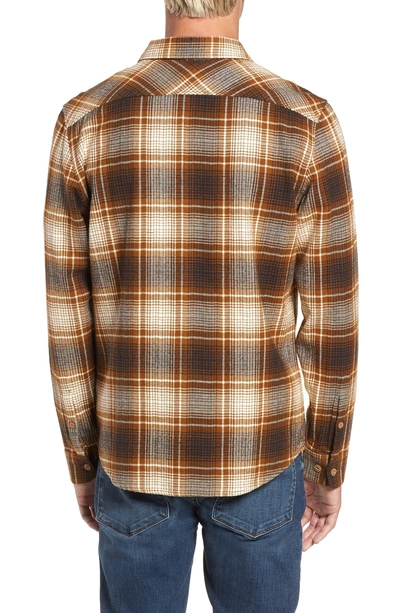 Shop Rvca High Plains Flannel Shirt In Bronze