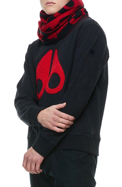 Shop Moose Knuckles Logo Crewneck Sweatshirt In Black