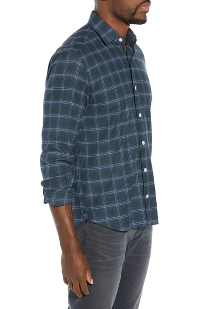 Shop Culturata Supersoft Tailored Fit Plaid Sport Shirt In Navy