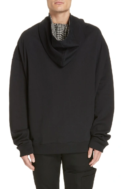 Shop Raf Simons Oversize Hoodie In Black/ White