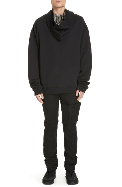 Shop Raf Simons Oversize Hoodie In Black/ White