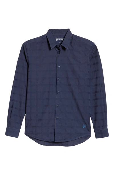 Shop Vilebrequin Check Voile Sport Shirt In Blue