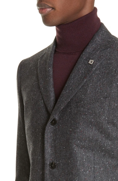 Shop Eidos Trim Fit Three Button Wool Blazer In Grey/ Red