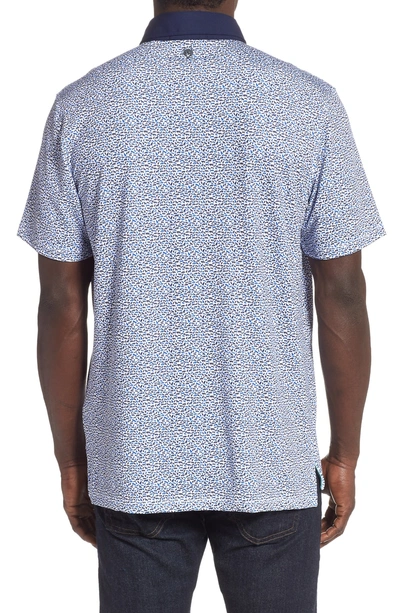 Shop Greyson Wolf Pack Print Polo Shirt In Arctic