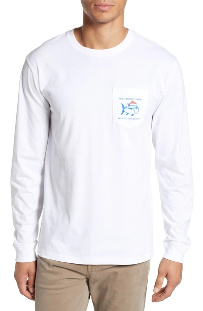 Shop Southern Tide 'twas The Day After Christmas T-shirt In Classic White