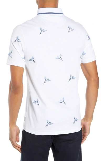 Shop Ted Baker Slim Fit Hapnes Embroidered Bird Polo In White