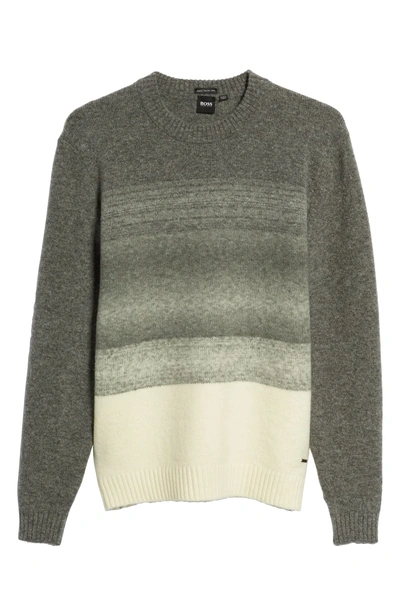 Shop Hugo Boss Ecardo Degrade Virgin Wool Blend Sweater In Grey