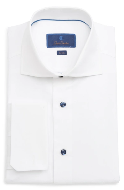 Shop David Donahue Trim Fit Solid Dress Shirt In White