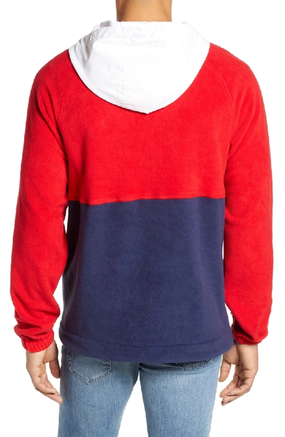 Shop Penfield Honnold Colorblock Fleece Pullover Hoodie In Mars Red