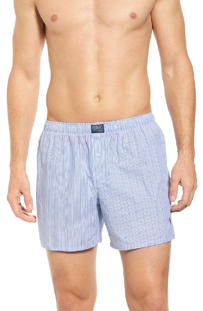 Shop Polo Ralph Lauren Woven Boxer Shorts In Andrew Blue