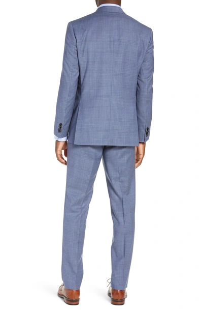 Shop Ted Baker Jay Trim Fit Plaid Wool Suit In Blue
