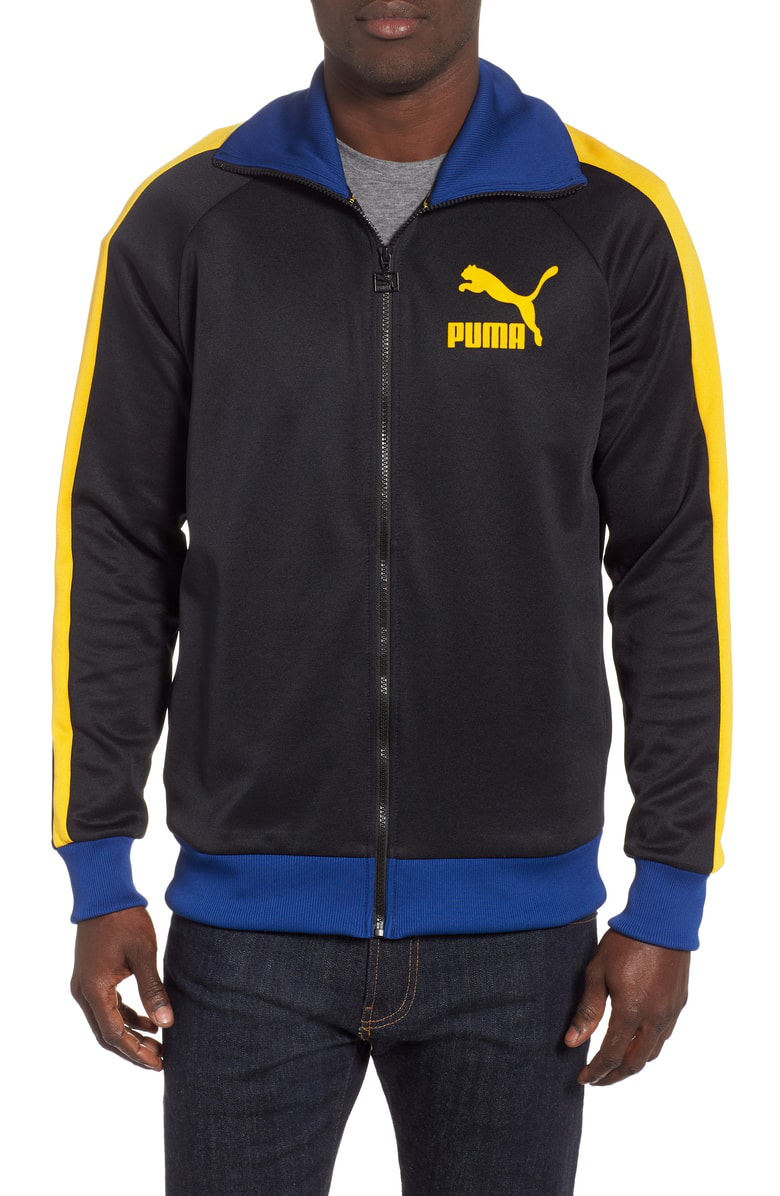 puma t7 vintage track jacket in yellow