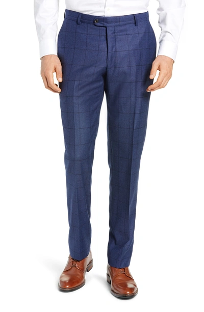Shop Hickey Freeman Classic Fit Windowpane Wool & Cashmere Suit In Medium Blue